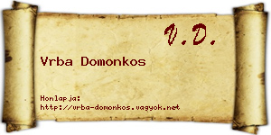 Vrba Domonkos névjegykártya